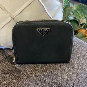 Authentic Prada nylon leather wallet
